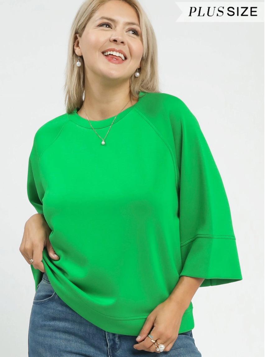 3/4 Sleeved Drop Shoulder Top