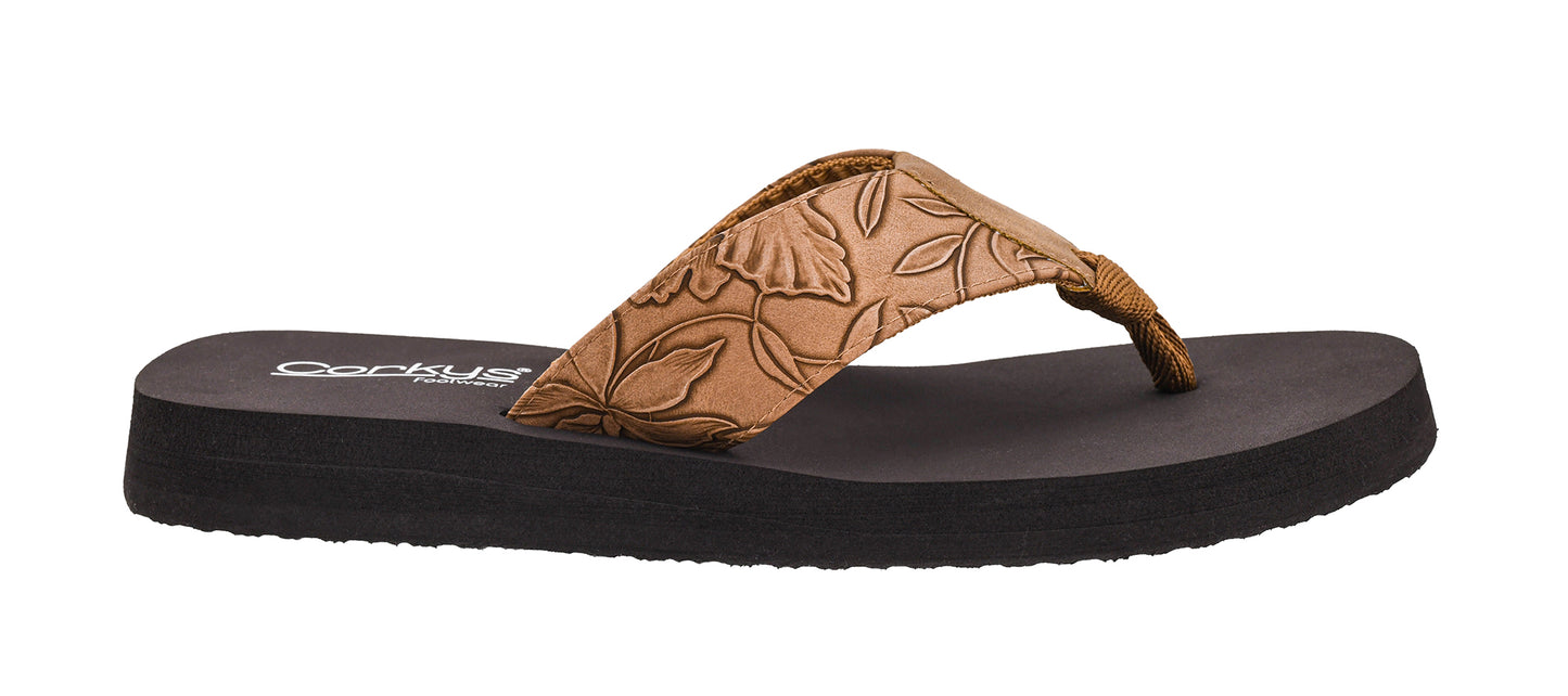 Corkys SUMMER BREAK Tan Flower Emboss