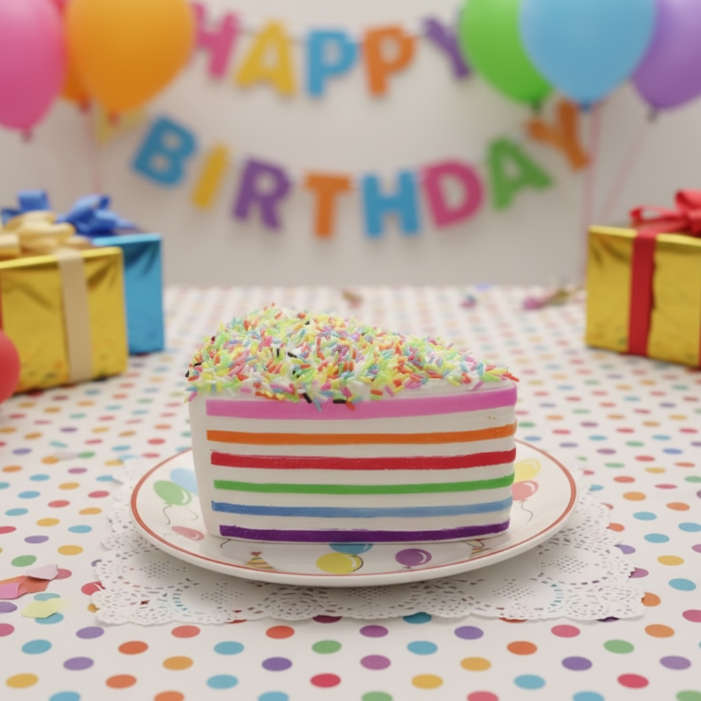 Rainbow Cake Squishy – oSlow Rising Sensory Stress Toy